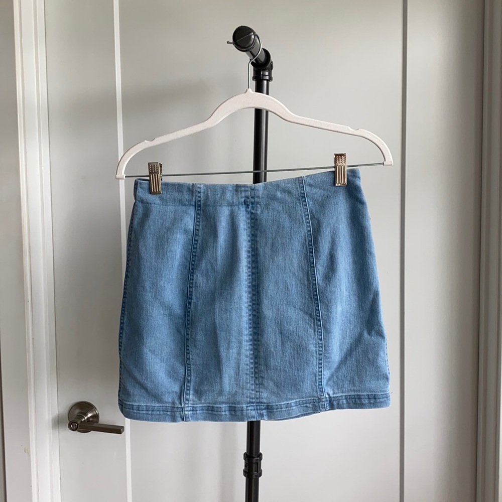 Wild Honey Light Wash Denim Skirt